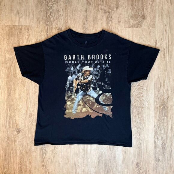 Garth Brooks Tour T-Shirt World Tour 2014-2016 Black XL Graphic Band Tee - Picture 1 of 5